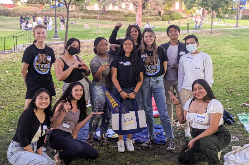 Students pose in the UCLA lawns near Janss Steps (STOMP Conference 2022)