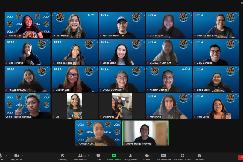 Screenshot of students in a Zoom meeting (STOMP Conference 2022)	