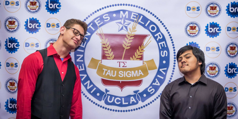 Two students at the event